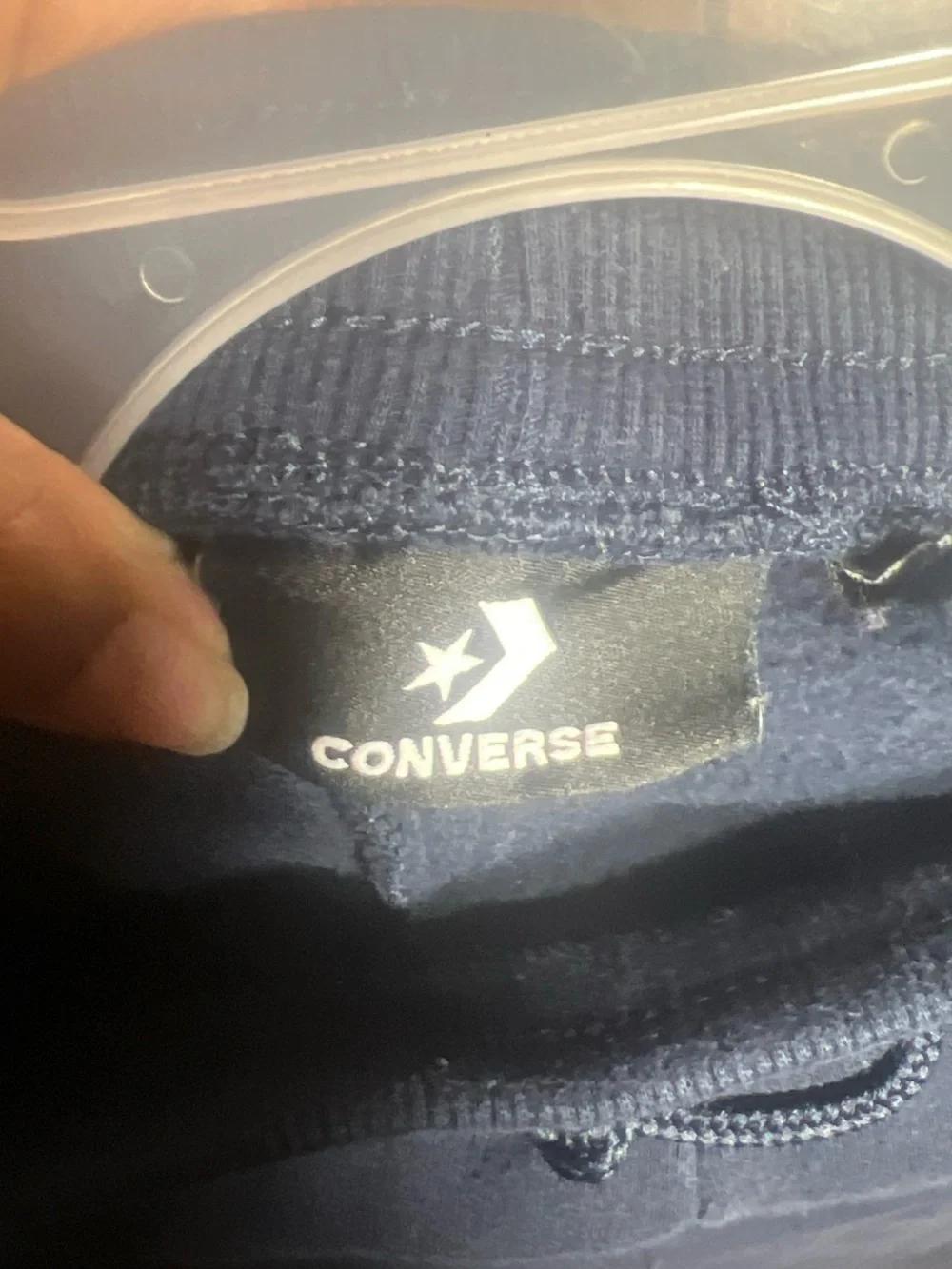 Converse Kids Navy Blue Jogger Sweatpants with White Logo
